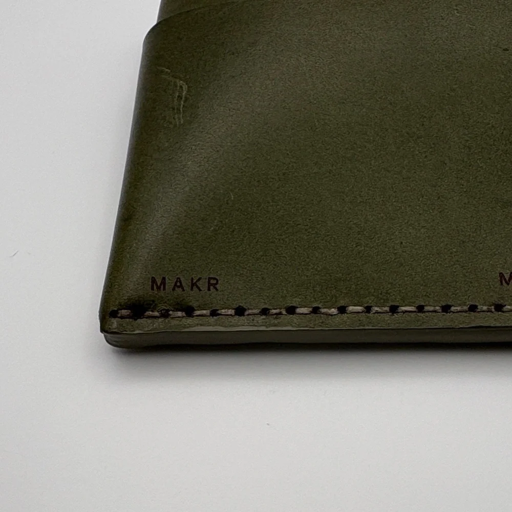 Makr Olive Green Leather Card Holder